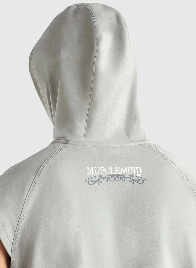 Musclemind Grey Men's Sleeveless Hoodie Tank for Men | Best Price UAE