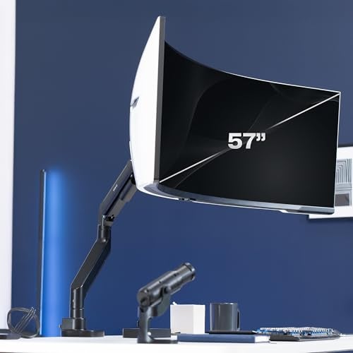 VIVO Heavy Duty Ultrawide Monitor Arm for 57 inch Screens up to 594 lbs Desk Mount TV and Monitor Stand Designed for Samsung Odyssey Ark Neo G9 ViewFinity S9 and More Black STANDGT57 - Image 3