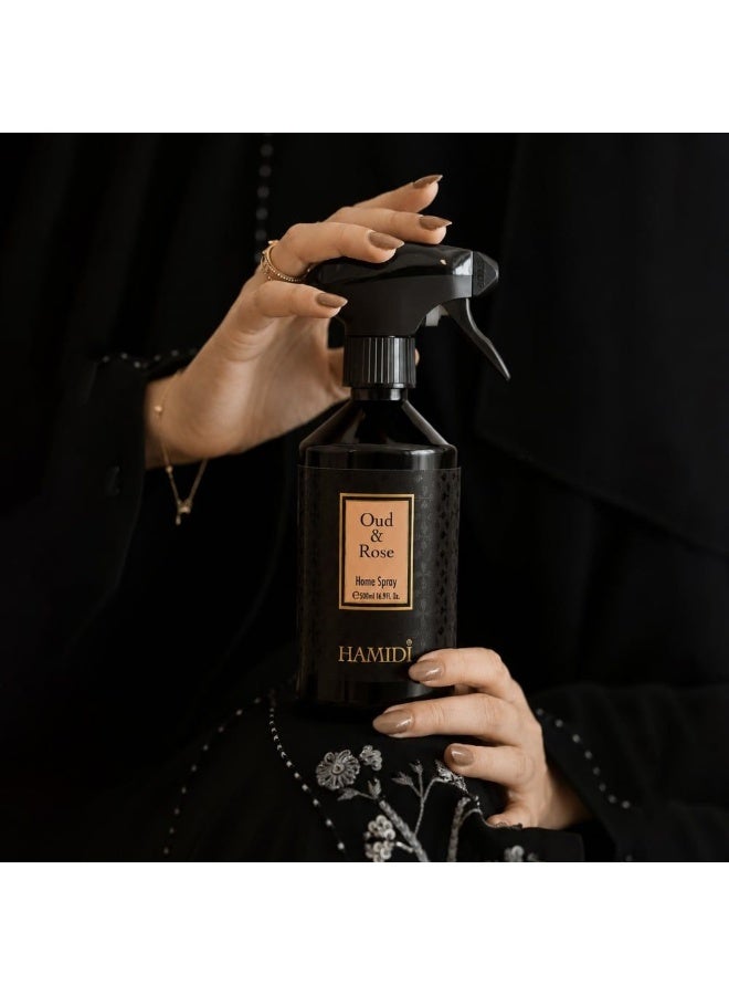 Hamidi Oud & Rose Room Spray 500ml, Multi Colour, Home Fragrance Room Spray For Interior Scenting, For Home Styling, Tabletop Display And Interior Ambience - Image 3