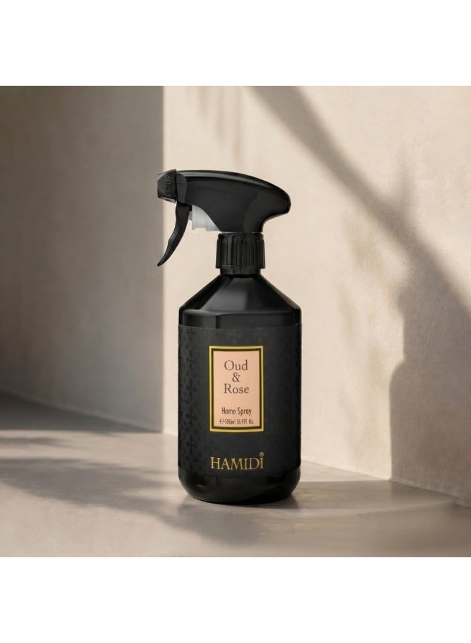 Hamidi Oud & Rose Room Spray 500ml, Multi Colour, Home Fragrance Room Spray For Interior Scenting, For Home Styling, Tabletop Display And Interior Ambience - Image 1