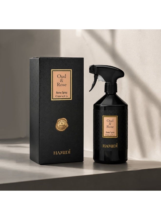 Hamidi Oud & Rose Room Spray 500ml, Multi Colour, Home Fragrance Room Spray For Interior Scenting, For Home Styling, Tabletop Display And Interior Ambience - Image 2