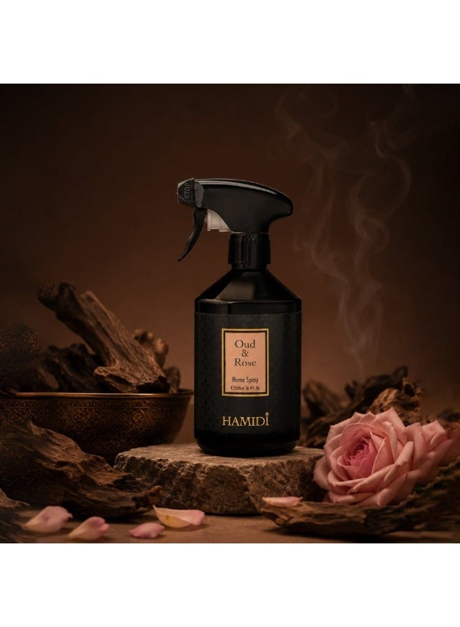 Hamidi Oud & Rose Room Spray 500ml, Multi Colour, Home Fragrance Room Spray For Interior Scenting, For Home Styling, Tabletop Display And Interior Ambience - Image 4