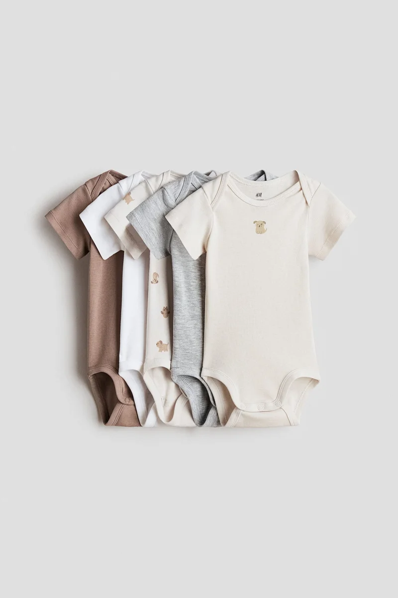 اتش اند ام بودي سوت من القطن - عبوة من 5 قطع