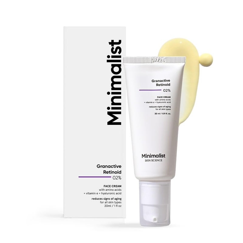 Minimalist Granactive Retinoid 2% Anti Aging Night Cream | Reduces Wrinkles & Fine Lines | Improves Skin Elasticity, Stimulates Collagen Production for Radiant & Glowing Skin | 1 Fl Oz / 30 ml - Image 1