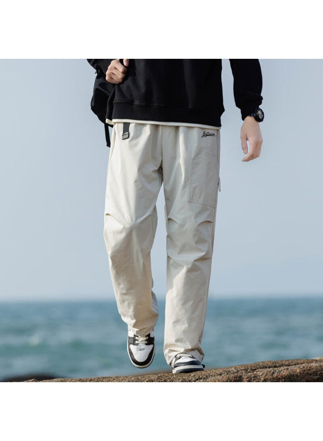 Izexx Outdoor Workwear Tactical Casual Pants For Men, Autumn Fashion Versatile Waterproof Windproof Hiking Trousers, Xx07 Ivory White S - Image 1