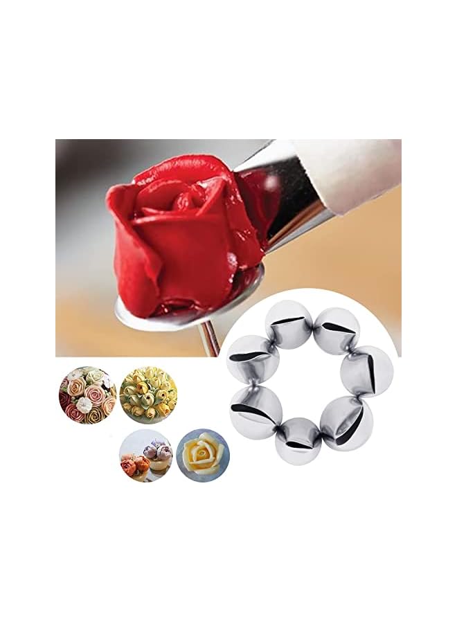 S-TOP Cake Decorating Tips Kit Stainless Steel Fudge Rose Nozzle Buttercream Frosting Piping Pastry Tools Cake Decorating Tips Kit Cake Decorating Supplies Baking Kit Tools - Image 2