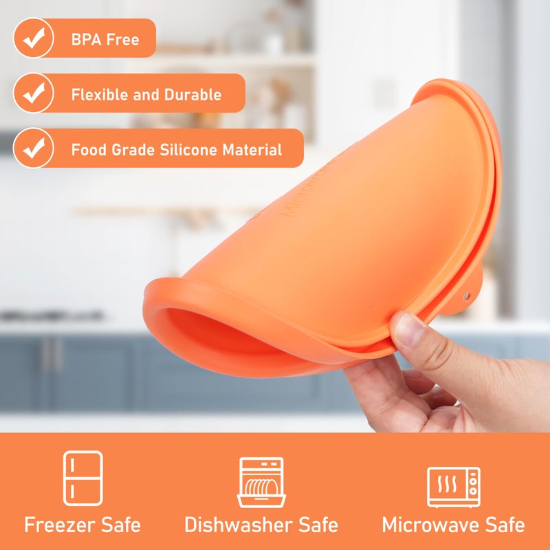 LUVCOSY 1 Cup 2 Cup 4 Cup 7 Cup Round Silicone Replacement Lids for Pyrex 7202-PC, 7200-PC, 7201-PC, 7402-PC Glass Bowls, 8 Pack Storage Cover, Microwave & Dishwasher & Freezer Safe - Image 5