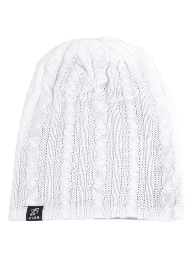 VECRY Men's Slouch Beanie Skull Cap Long Baggy Hip-Hop Winter Summer Hat (Cable-White), Cable-white, L - Image 2