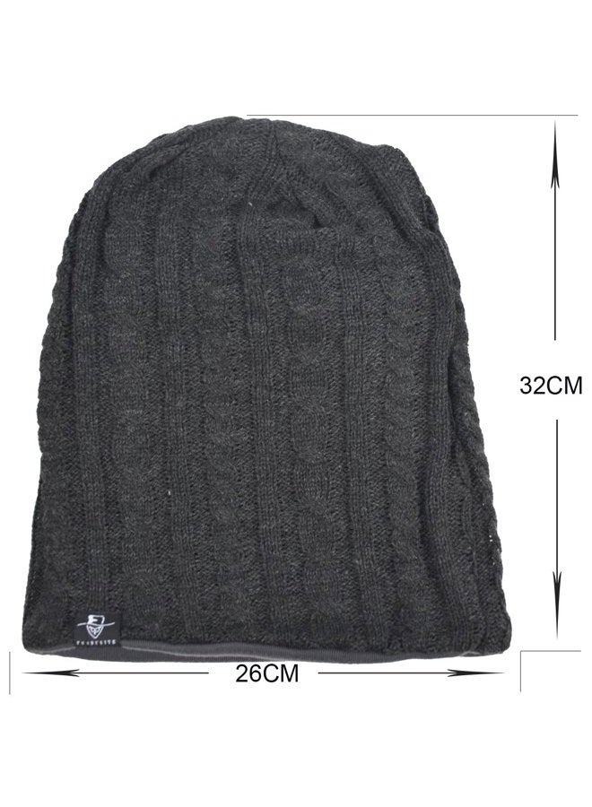 VECRY Men's Slouch Beanie Skull Cap Long Baggy Hip-Hop Winter Summer Hat (Cable-White), Cable-white, L - Image 4