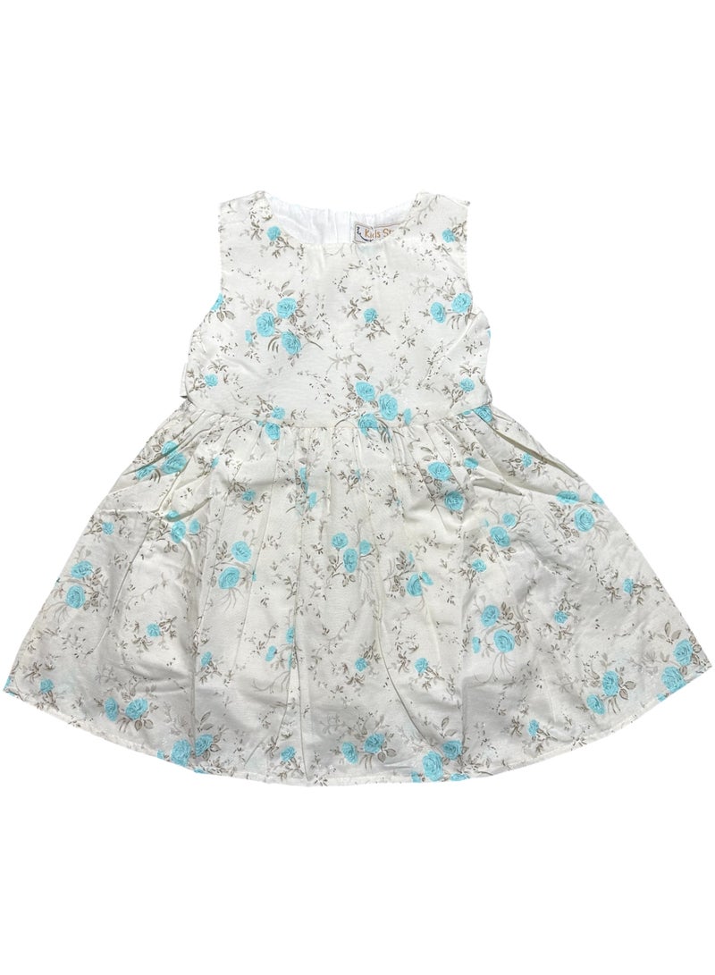 فستان بناتي مبطن من الداخل بلا أكمام برقبة دائرية - Image 2