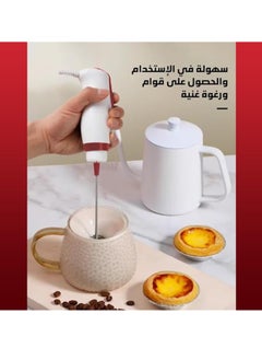 سبيس شوب مضرب يدوي للفوم، خلاط كهربائي لمشروب القهوة، صانع الرغوة، خلاط كهربائي متين KA3069 (ازرق)  - Image 2