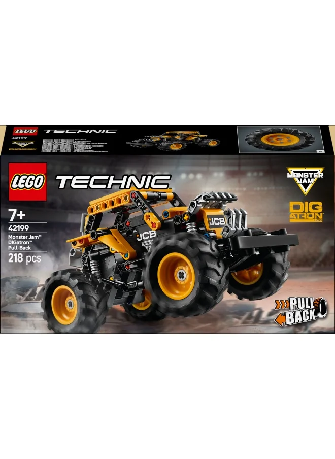 LEGO Technic Monster Jam DIGatron Pull-Back Truck Toy - Vehicle Building Set for 7+ Year Old Boys & Girls Who Love Creative Play - Gift Idea 42199 (218 pieces)