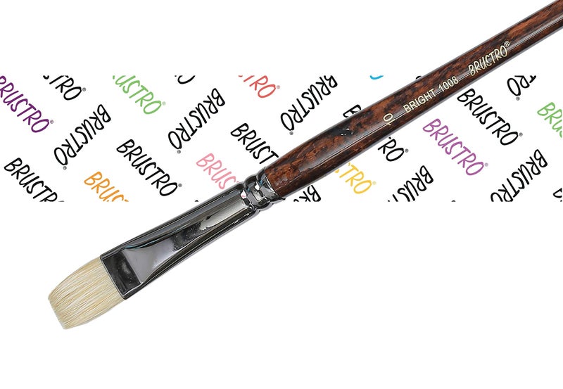 Brustro Artists Bristlewhite Bright Brush Series 1008 - Brush No. 10 (for Oil & Acrylic) - Image 1