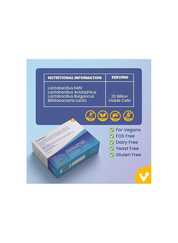 Valeo Probiotic+ | 20 Billion CFUs with 4 Probiotic Strains| Supports Digestive Health, Immune Function, and Gut Flora Balance | Health Supplement for Men & Women | 60 Capsules (300) - Image 4