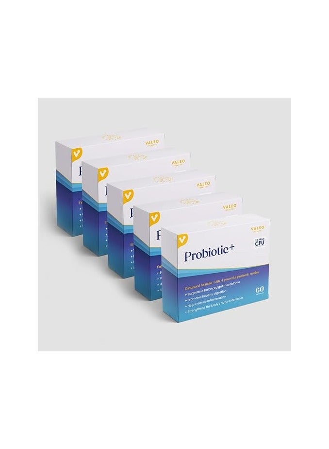 Valeo Probiotic+ | 20 Billion CFUs with 4 Probiotic Strains| Supports Digestive Health, Immune Function, and Gut Flora Balance | Health Supplement for Men & Women | 60 Capsules (300) - Image 1