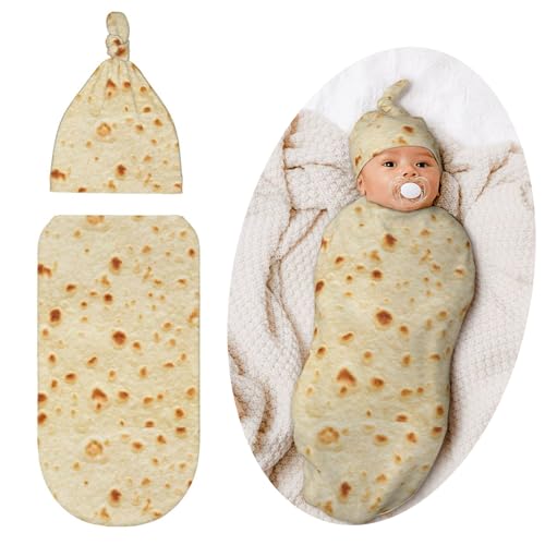 Jarverce Burrito Newborn Swaddle Blanket for Baby, Soft Sleeping Bag Sack Swaddling Funny Costume Stuff, Tortilla - Image 1