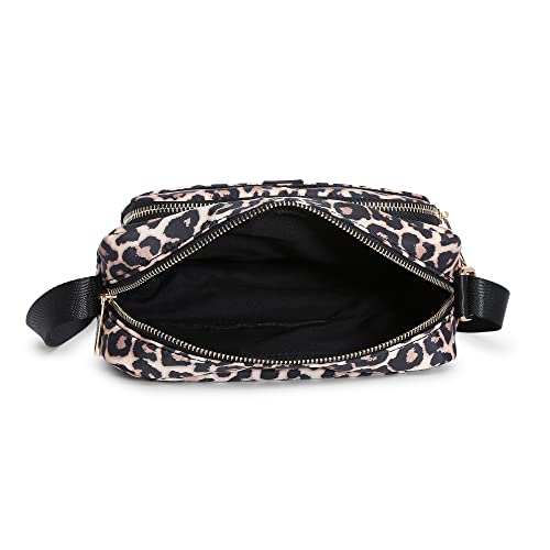Accessorize London Women's Faux Leather Leopard Megan Nylon Large Sling Bag - Image 4