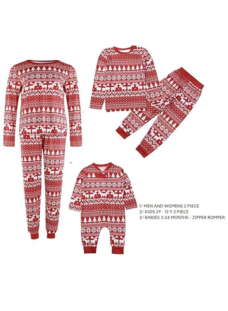 Children's Family Matching Pajamas Vacation Suits Long Sleeves Parent-Child Pajamas Home Clothes Suitable for Women Men Children and Pets (Women) - Image 3