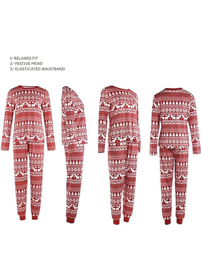 Children's Family Matching Pajamas Vacation Suits Long Sleeves Parent-Child Pajamas Home Clothes Suitable for Women Men Children and Pets (Women) - Image 2