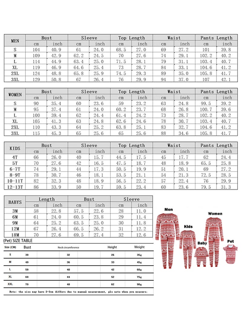 Children's Family Matching Pajamas Vacation Suits Long Sleeves Parent-Child Pajamas Home Clothes Suitable for Women Men Children and Pets (Women) - Image 4