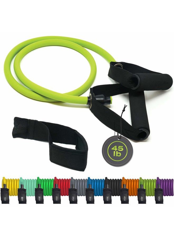 TRIBE Single Resistance Bands Set, Exercise Bands, Workout Bands with Fitness Band, Handles, Door Anchor & eBook for Resistance Training, Physical Therapy, Gym & Home Workout Gear. One Single Band Set - Image 1