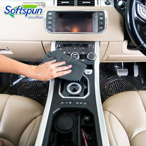 SOFTSPUN Microfiber Basics Cleaning Cloths, 8 pcs 40x40cms 220GSM Multi-Color Highly Absorbent, Lint and Streak Free, Multi - Purpose Wash Cloth for Kitchen, Car, Window, Stainless Steel - Image 5