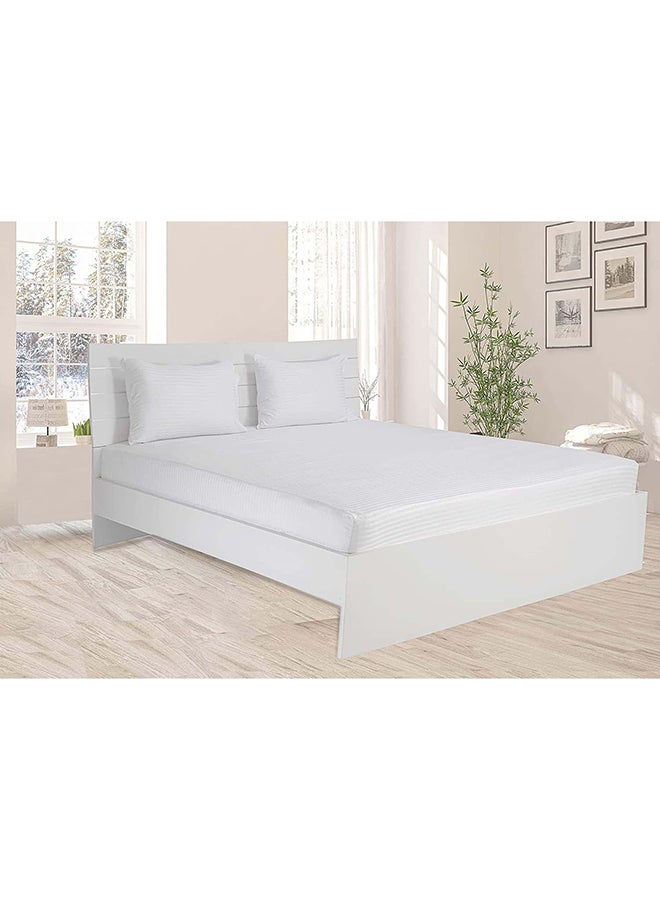 HOTEL COLLECTION Stripe WHITE Fitted Sheet 160x200 cm with 2 Pillow Cases - Image 2