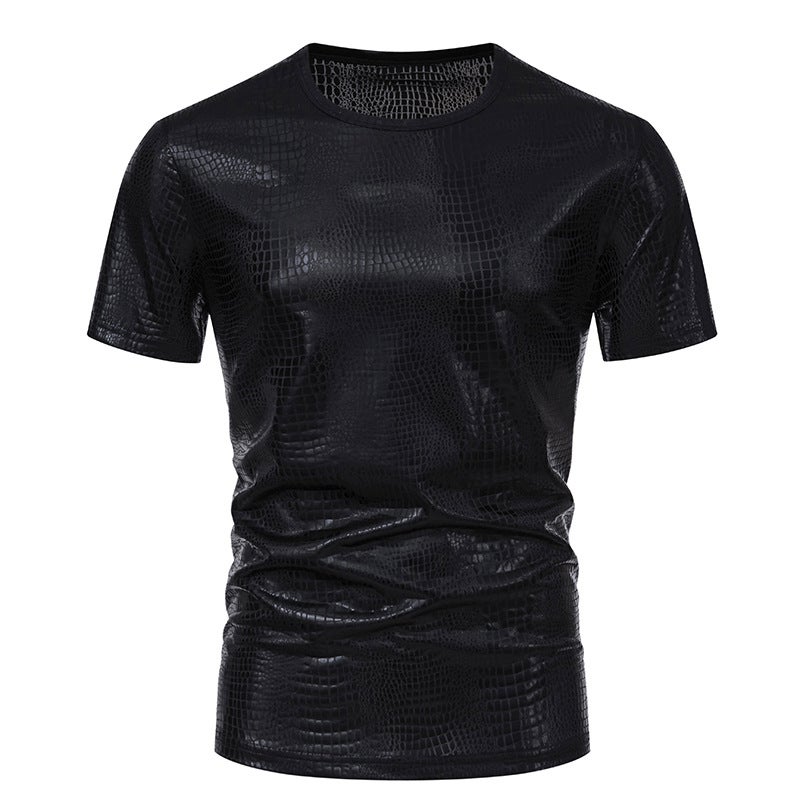 Men'S Party Stage Glossy Short-Sleeved Round Neck T-Shirt 017P30 - Image 1