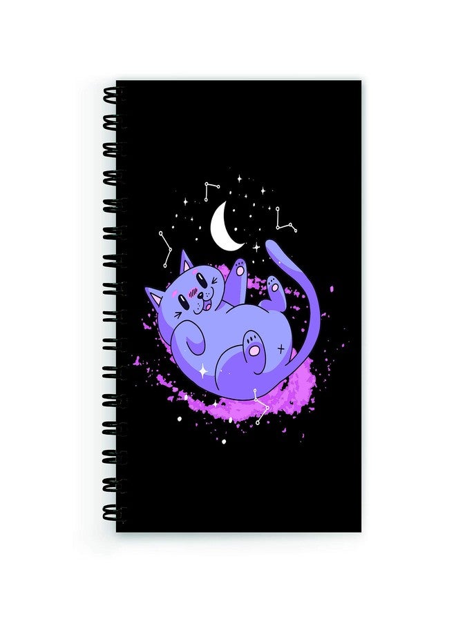 Plan To Gift cat Playing with Moon Notebook Wire Bound Spiral Printed Pages:160 (Size A5) - Image 2