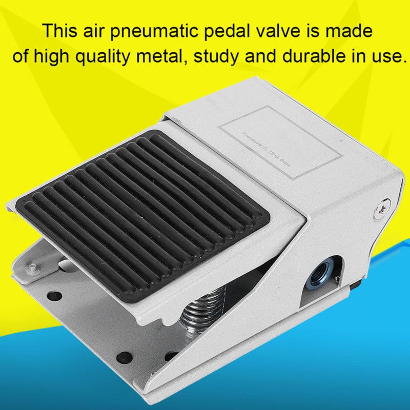 Pneumatic Foot Pedal Valve: 3 Way 2 Position, G1/4 Threaded, High Performance Metal Air Control Switch - Durable, Compact Air Direction Valve for Pneumatic System Control - Image 1