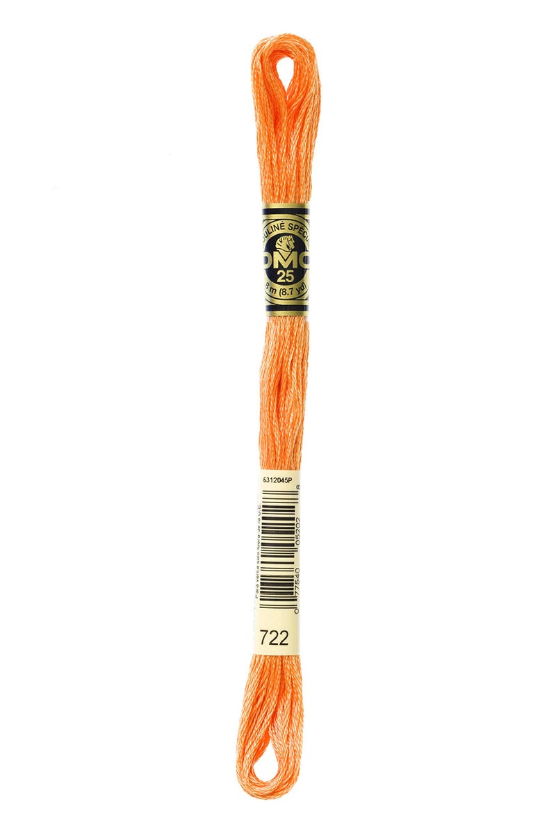 DMC 117722 Six Strand Embroidery Cotton Floss Light Orange Spice 87Yard