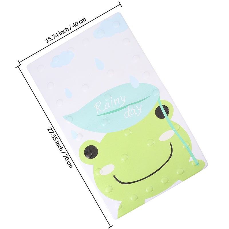 PVC Cartoon Bathroom Mat Anti- Foot Shower Room Mat Bathtub Mat for Home Use (Frog) - Image 2