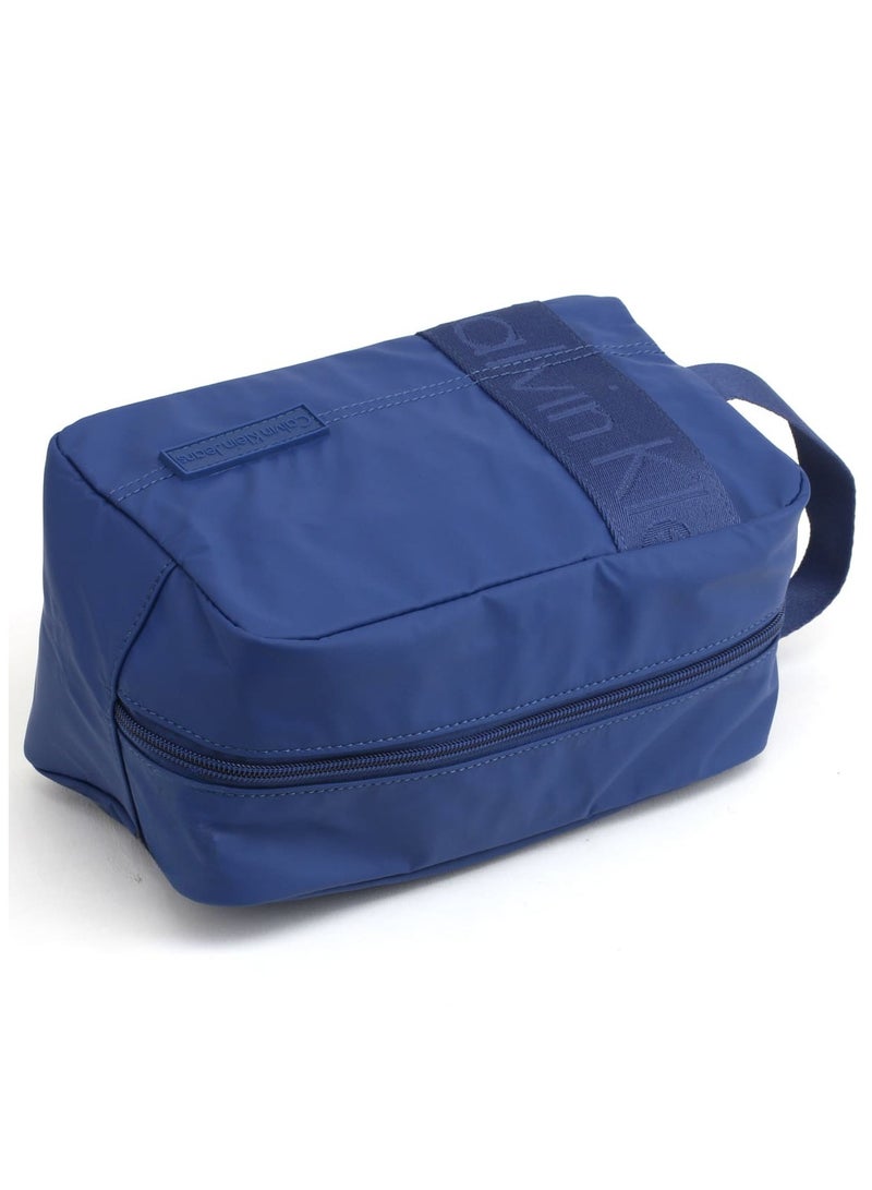 CK Products Stylish Blue Wash Bag: The Perfect Handbag Essential for Travel and Everyday Use Discover the ultimate blend of fashion and functionality with our stylish blue wash bag. Ideal for travel, gym, or daily organization, this bag keeps your toiletries and essentials neatly stored while adding a chic touch to your handbag collection.  - Image 4