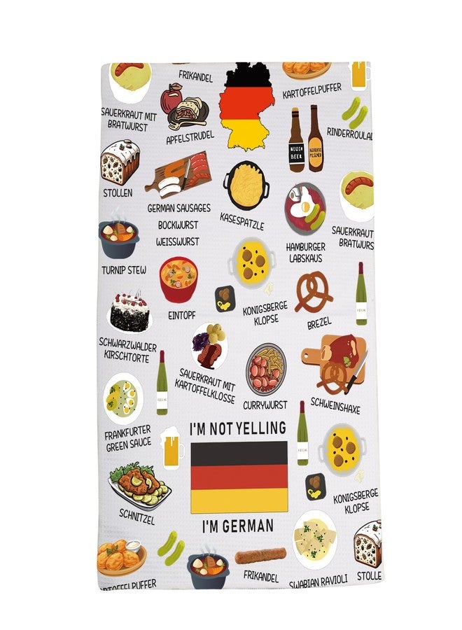 LEVLO Germany Country Map Europe Cuisine Lover Kitchen Towel Mom Dad BFF German Food Cooking Travel Tea Towel (I'm German) - Image 1