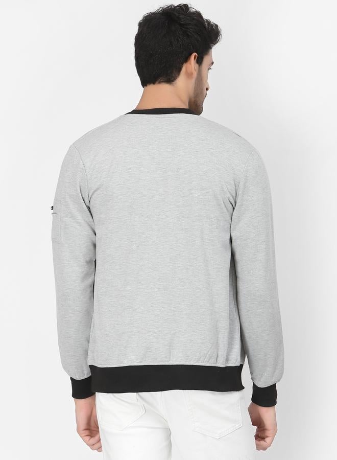 PAUSE Men Grey Regular Fit Contrast Trim Jacket - Image 5