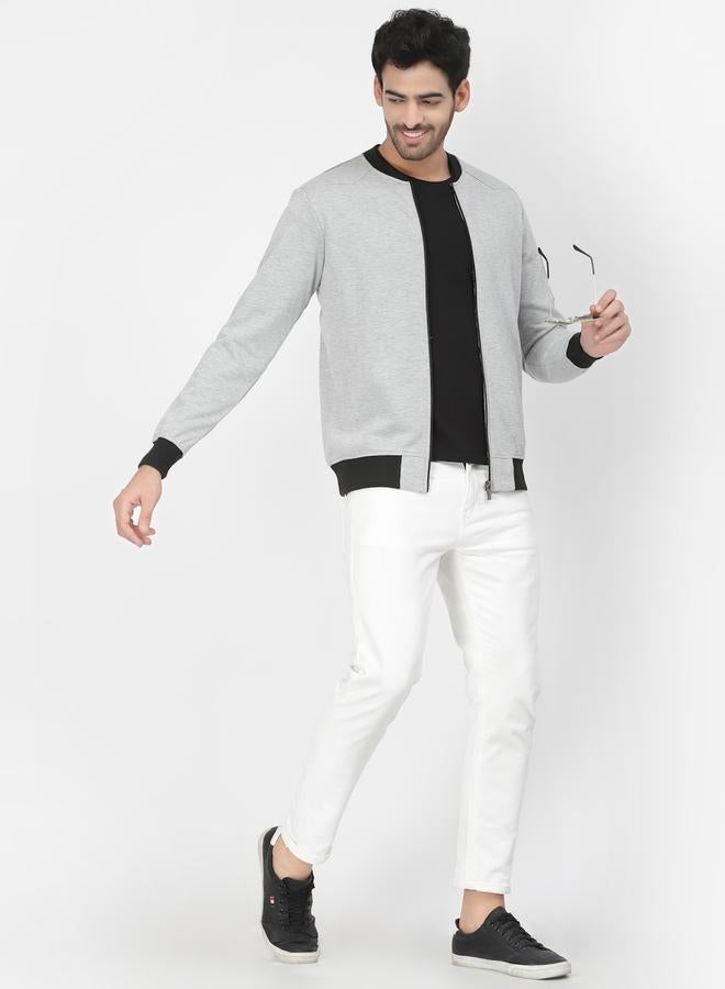PAUSE Men Grey Regular Fit Contrast Trim Jacket - Image 2