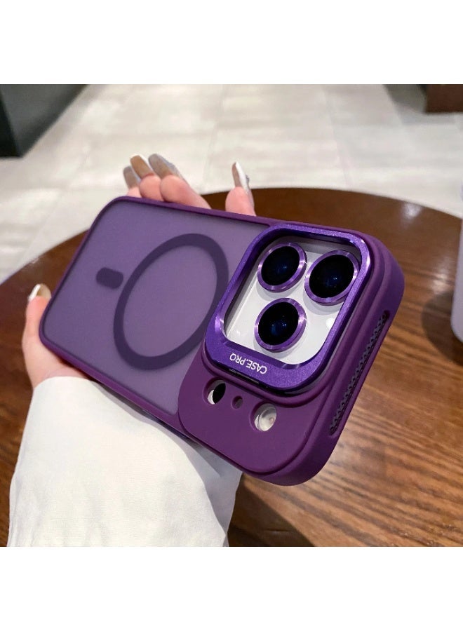 جراب iPhone 17 Pro Max شفاف غير لامع مع مسند مدمج قابل للتعديل، وغطاء هاتف مغناطيسي مقاوم للصدمات Mag-Safe لهاتف iPhone 17 Pro Max - Image 3