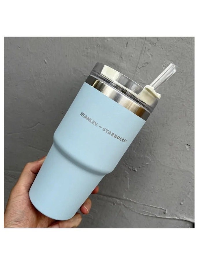 Stanley Insulated mug with straw lid, for water, Iced Tea or Coffee, Juice and Smoothie |20 oz,blue - Image 1