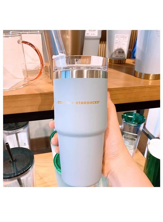 Stanley Insulated mug with straw lid, for water, Iced Tea or Coffee, Juice and Smoothie |20 oz,blue - Image 3