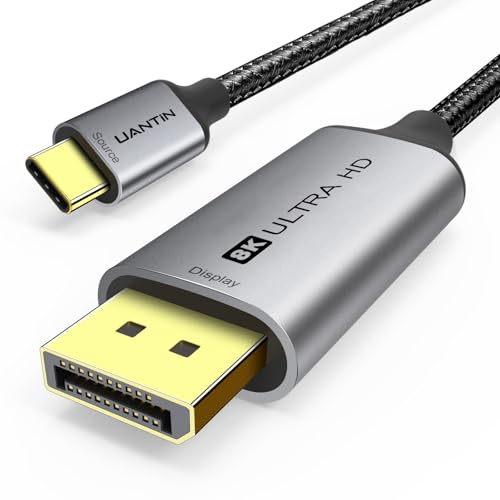 UANTIN USB C to DisplayPort 1.4 Cable 3FT | 8K@60Hz 4K@240Hz, Type-C to Display Port Cord (High-Speed, Plug & Play) Thunderbolt 3/4/5 Compatible with MacBook Pro/Air, iPhone 15/16 Series, XPS, Surface - Image 1