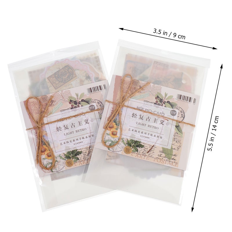 Diy Vintage Paper Scrapbook Decorative Handmade Account Decoration Multi-Colored 3.54X5.50Inch Washi Paper Artists 2Sets - Image 2