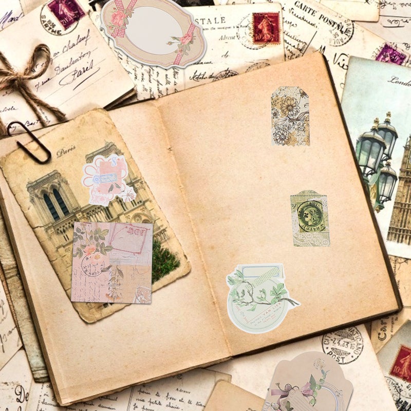 Diy Vintage Paper Scrapbook Decorative Handmade Account Decoration Multi-Colored 3.54X5.50Inch Washi Paper Artists 2Sets - Image 5
