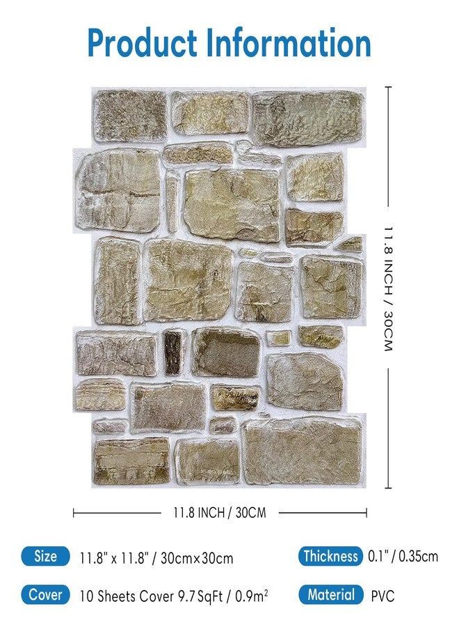 COMSTICKC 3D Self-Adhesive Wall Panels, Pack of 10, Wall Cladding, Self-Adhesive Stone Look, 30 x 30 cm - Image 5