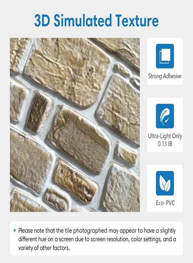 COMSTICKC 3D Self-Adhesive Wall Panels, Pack of 10, Wall Cladding, Self-Adhesive Stone Look, 30 x 30 cm - Image 3