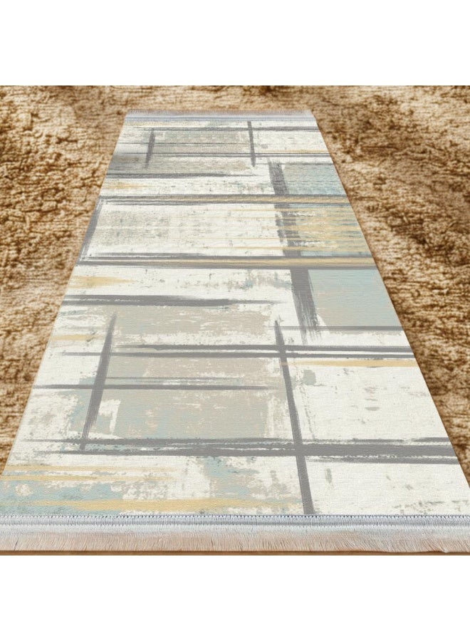 SMART HOME Long, padded, and soft hallway rug 300x100 cm – Bedroom and hallway rug – Modern geometric pattern floor rug – Luxurious entryway and corridor rug – Comfortable everyday home rug - Image 3