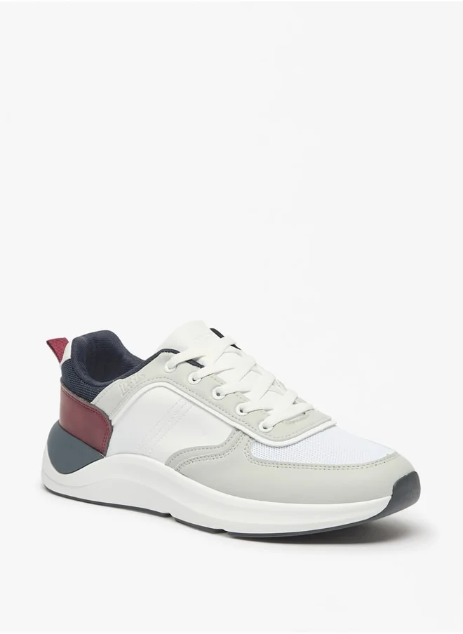 ال بي ال من شو اكسبرس Men's Panelled Sneakers with Lace-Up Closure