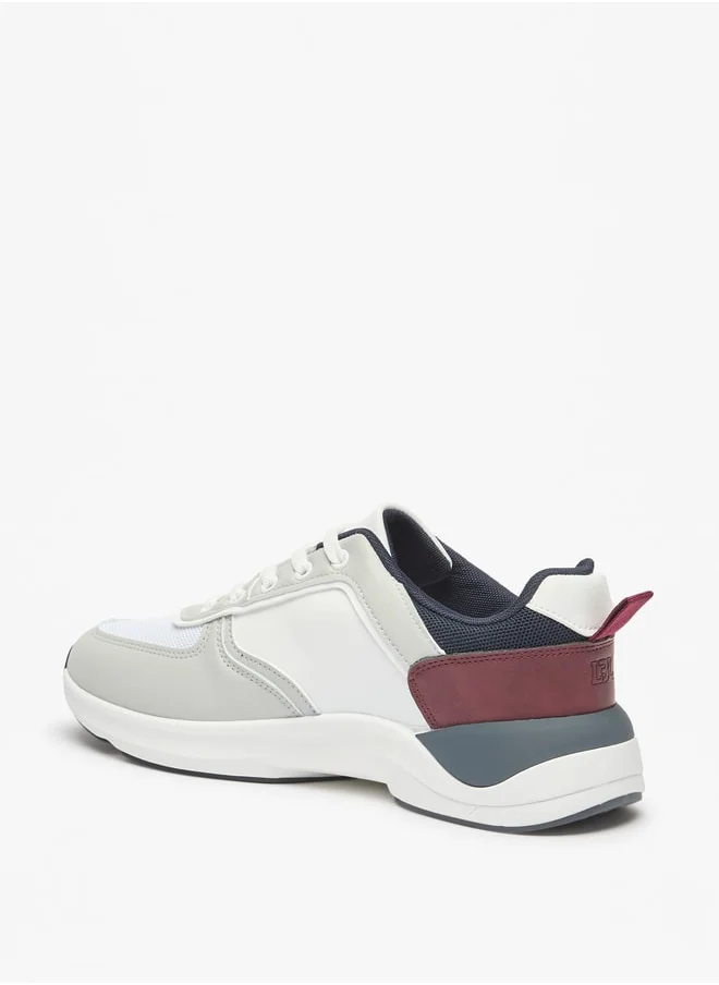 ال بي ال من شو اكسبرس Men's Panelled Sneakers with Lace-Up Closure