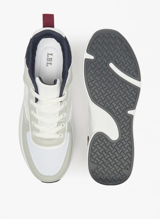 ال بي ال من شو اكسبرس Men's Panelled Sneakers with Lace-Up Closure