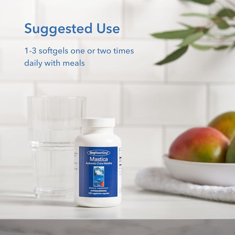Allergy Research Group مكملات صحة الجهاز الهضمي من مجموعة أبحاث الحساسية - كبسولات صمغ الماستيكا 120 حبة - Image 5