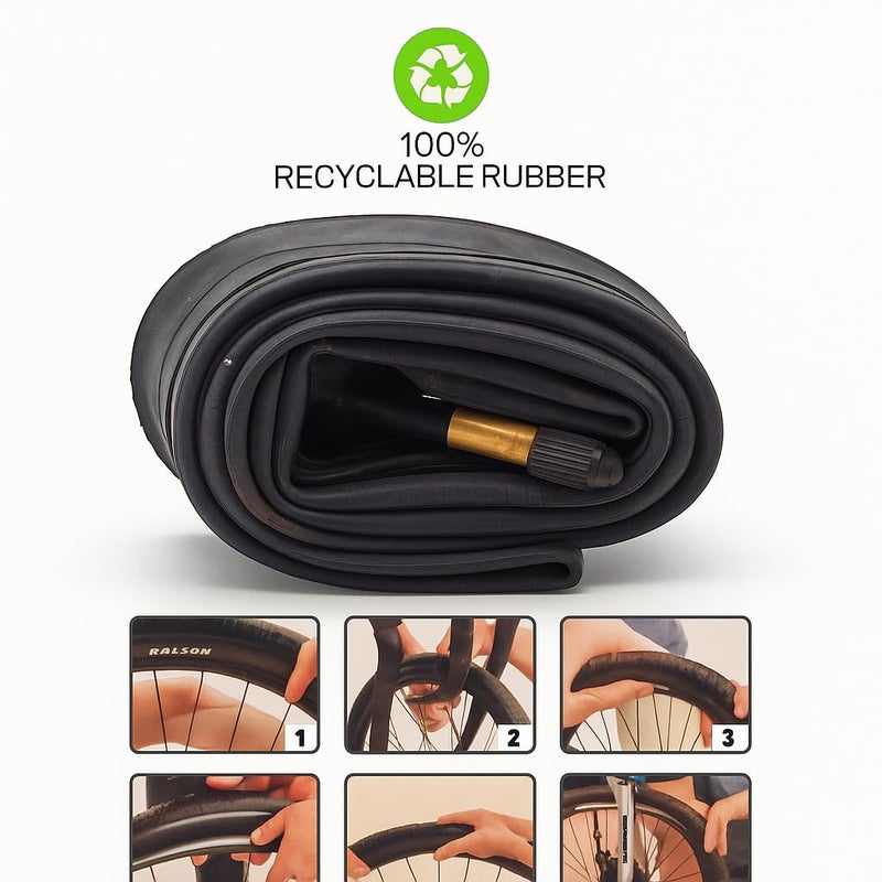RALSON 18 Inch Bicycle Inner Tube (18x1.50–18x2.125) Fits 40-355/47-355/50-355/54-355/57-355 | 48mm AV Schrader Valve | Butyl Rubber Tube for Kids Bike, BMX, Scooter, Stroller, Folding - Image 4